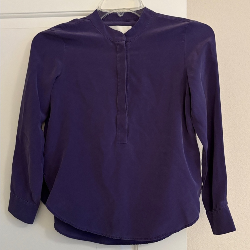 Amour Vert Lavender silk blouse